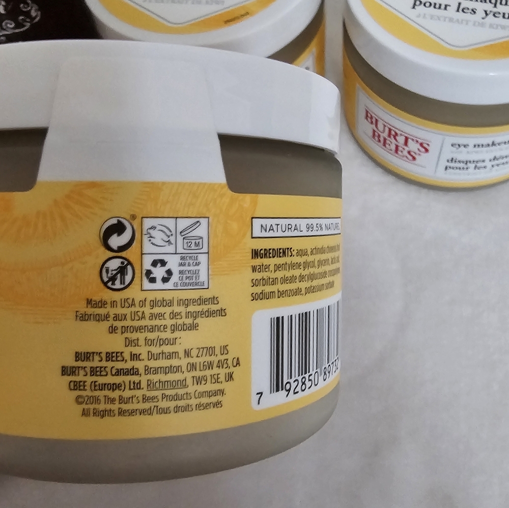 Burts Bees Waterproof Eye Makeup Remover With Kiwi Extract New Sealed 3 35 Pads - Picture 3 of 6